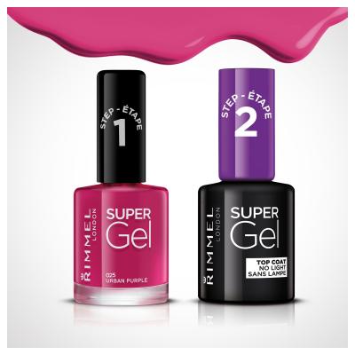 Rimmel London Super Gel STEP1 Nagellack für Frauen 12 ml Farbton  025 Urban Purple