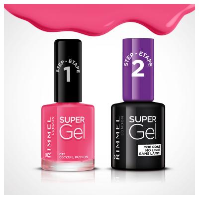 Rimmel London Super Gel STEP1 Nagellack für Frauen 12 ml Farbton  032 Cocktail Passion