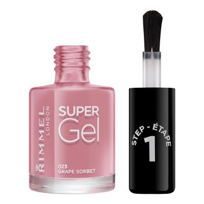 Rimmel London Super Gel STEP1 Nagellack für Frauen 12 ml Farbton  023 Grape Sorbet