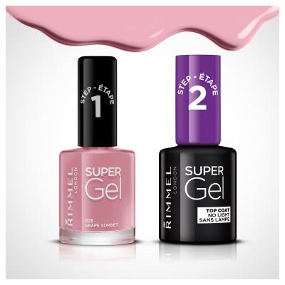 Rimmel London Super Gel STEP1 Nagellack für Frauen 12 ml Farbton  023 Grape Sorbet