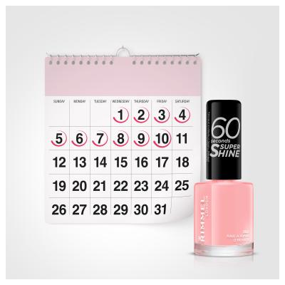 Rimmel London 60 Seconds Super Shine Nagellack für Frauen 8 ml Farbton  262 Ring A Ring O´Roses