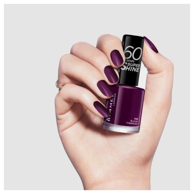 Rimmel London 60 Seconds Super Shine Nagellack für Frauen 8 ml Farbton  345 Black Cherries