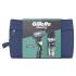 Gillette Mach3 Geschenkset Rasierer 1 St. + Ersatzkopf 1 St. + Rasiergel Series Soothing With Aloe Vera Sensitive Shave Gel 200 ml + Kosmetiktasche