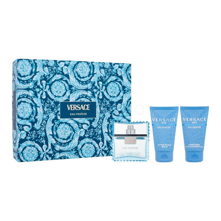 Versace Man Eau Fraiche Geschenkset EdT 50ml + 50ml Duschgel + 50ml After Shave Balsam