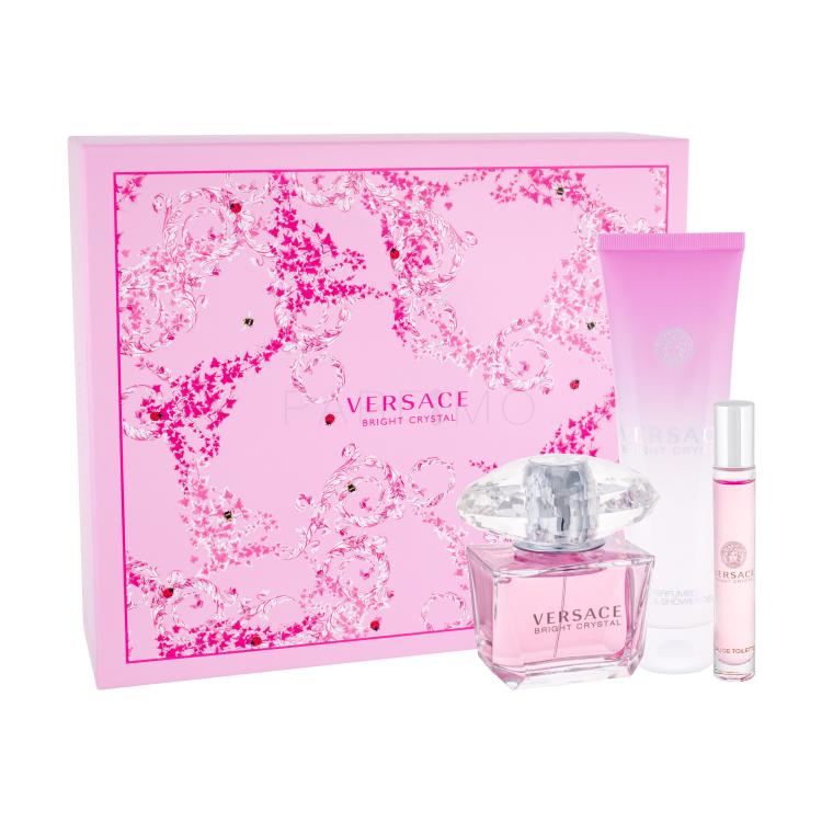 Versace Bright Crystal Geschenkset Edt 90 ml +Duschgel 150 ml + Edt 10 ml