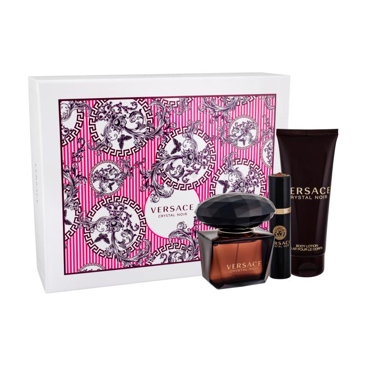 Versace Crystal Noir Geschenkset Edp 90 ml + Körperlotion 100 ml + Edp 10 ml