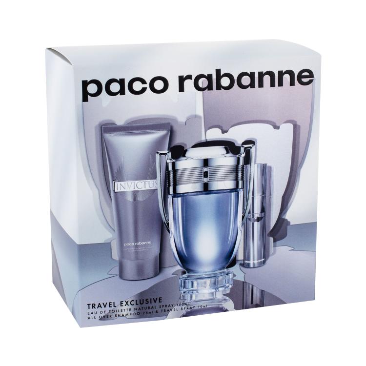 Paco Rabanne Invictus Geschenkset Edt 100 ml + Edt 10 ml + Duschgel 75 ml