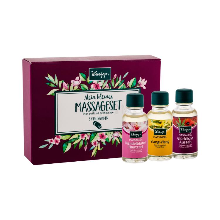 Kneipp Massage Oil Geschenkset Massageöl Ylang-Ylang 20 ml + Massageöl Glückliche Auszeit 20 ml + Massageöl Mandelblüten Hautzart 20 ml