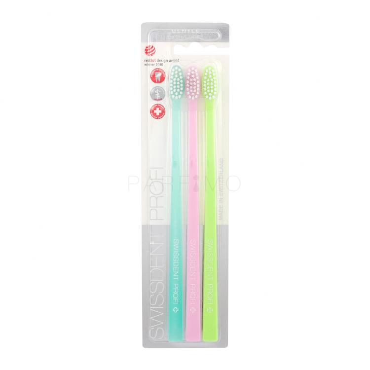 Swissdent Profi Gentle Trio Zahnbürste 3 St. Farbton  Seagreen, Light Pink, Light Green