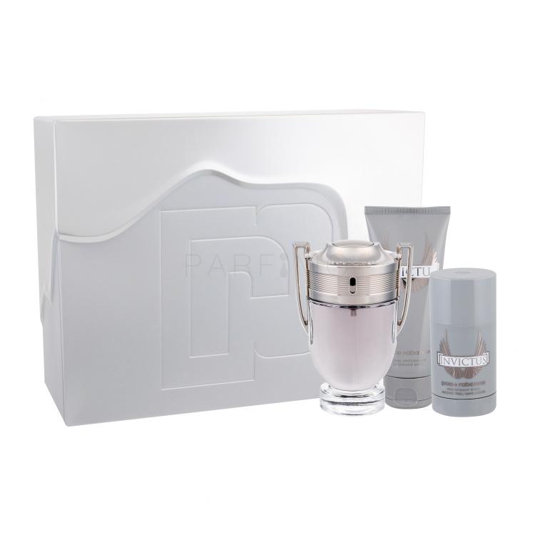 Paco Rabanne Invictus Geschenkset Edt 100 ml + After Shave Balsam 100 ml + Deostick 75 ml