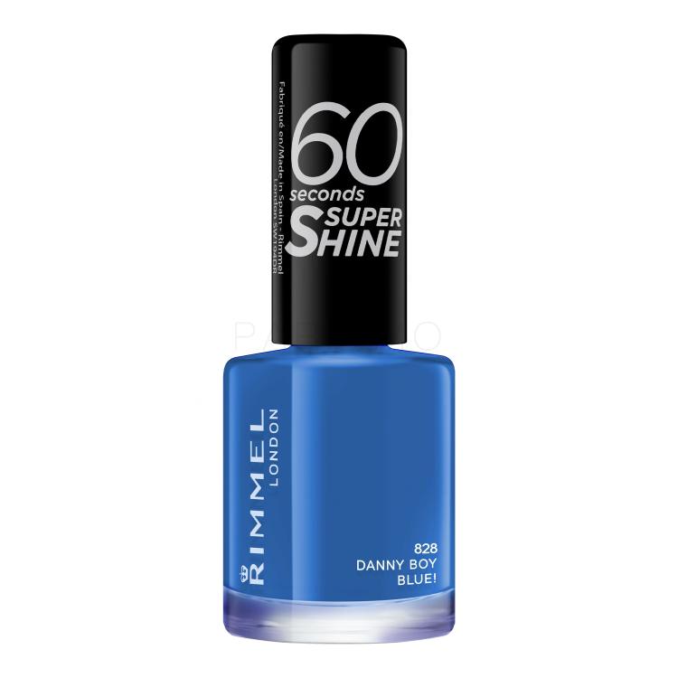 Rimmel London 60 Seconds Super Shine Nagellack für Frauen 8 ml Farbton  828 Danny Boy, Blue!