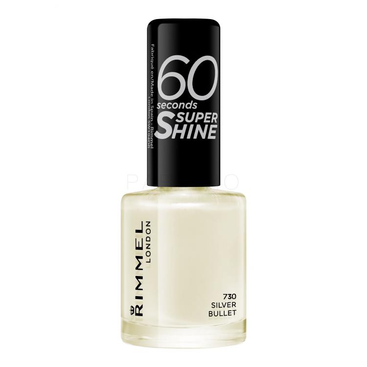 Rimmel London 60 Seconds Super Shine Nagellack für Frauen 8 ml Farbton  730 Silver Bullet