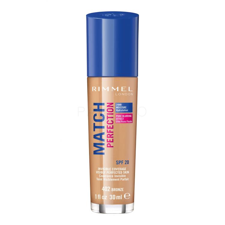 Rimmel London Match Perfection SPF20 Foundation für Frauen 30 ml Farbton  402 Bronze