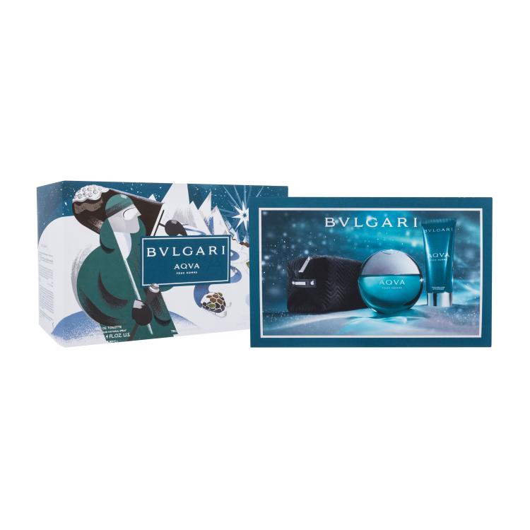 Bvlgari Aqva Pour Homme Geschenkset Edt 100 ml + After Shave Balsam 100 ml + Kosmetiktasche