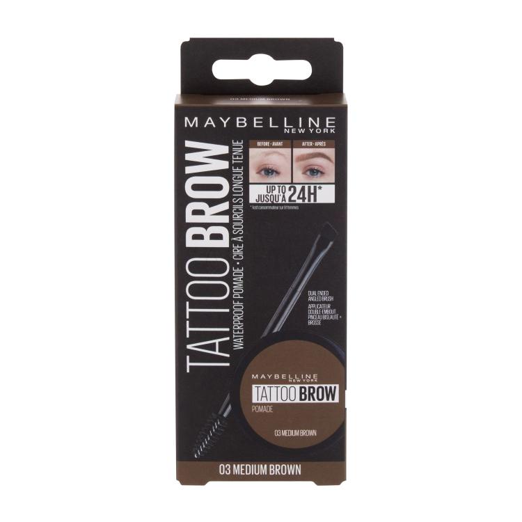 Maybelline Tattoo Brow Lasting Color Pomade Augenbrauengel und -pomade für Frauen 4 g Farbton  03 Medium Brown