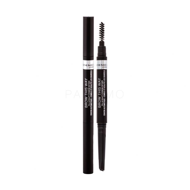 Rimmel London Brow This Way Fill &amp; Sculpt Augenbrauenstift für Frauen 0,25 g Farbton  004 Soft Black