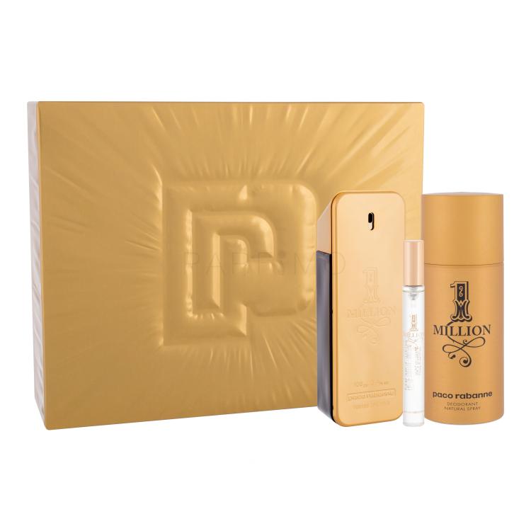 Paco Rabanne 1 Million Geschenkset Edt 100 ml + Deodorant 150 ml + Edt 10 ml