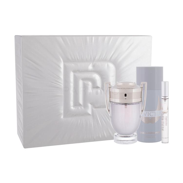 Paco Rabanne Invictus Geschenkset Edt 100 ml + Deodorant 150 ml + Edt 10 ml