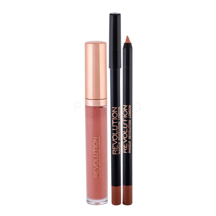 Makeup Revolution London Retro Luxe Gloss Lip Kit Geschenkset Lipgloss 5,5 ml + Lippenkonturenstift 1 g