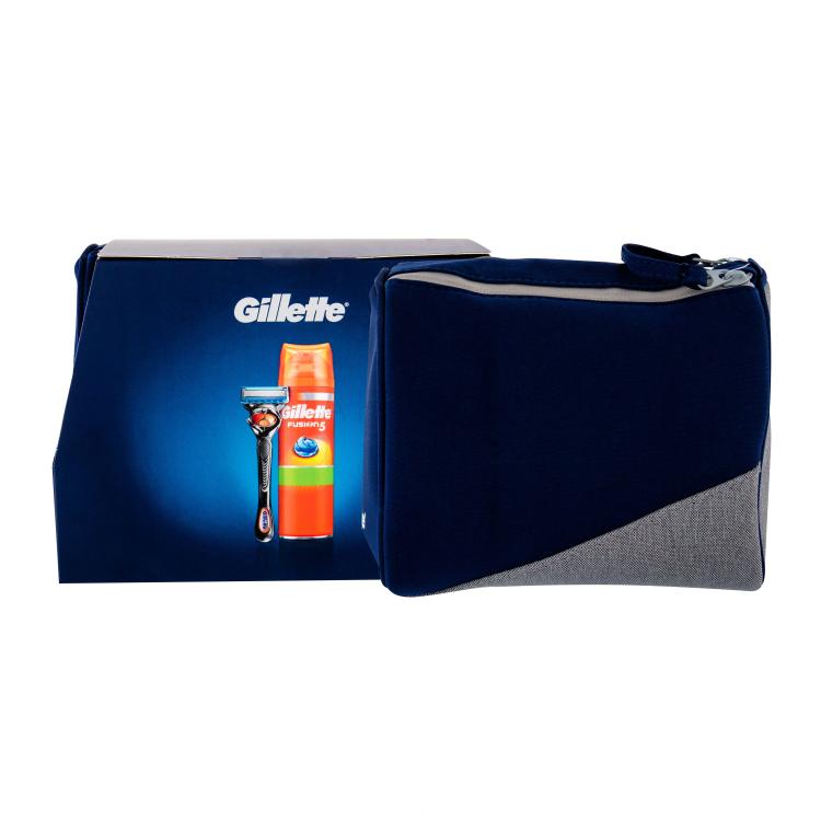 Gillette Fusion Proglide Flexball Geschenkset Rasierer mit einer Klinge 1 St. + Rasiergel Fusion5 Ultra Sensitive 200 ml + Kosmetiktasche