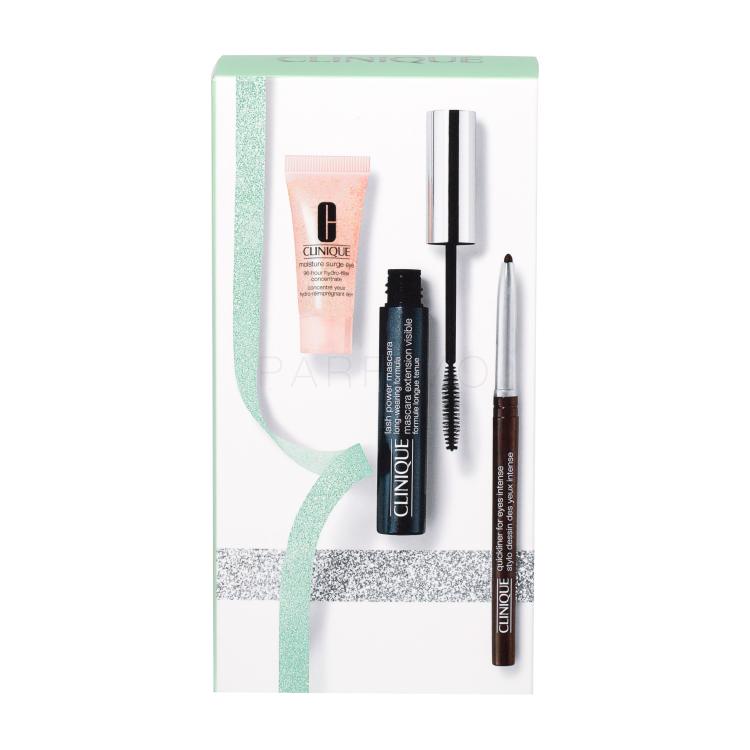 Clinique Lash Power Geschenkset Mascara 6 ml + Augenstift Quickliner Intense Chocolate 14 g + Augenserum Moisture Surge 5 ml