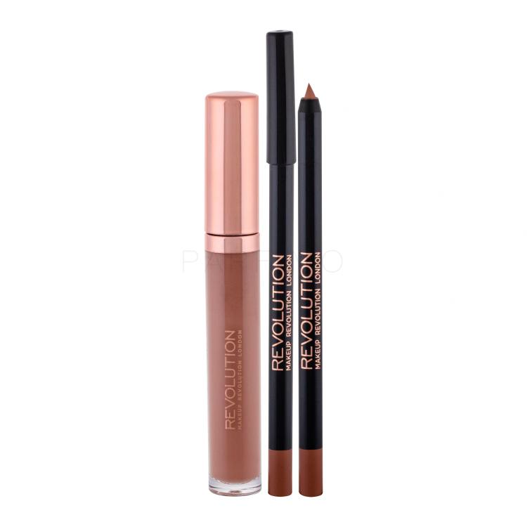 Makeup Revolution London Retro Luxe Gloss Lip Kit Geschenkset Lipgloss 5,5 ml + Lippenkonturenstift 1 g