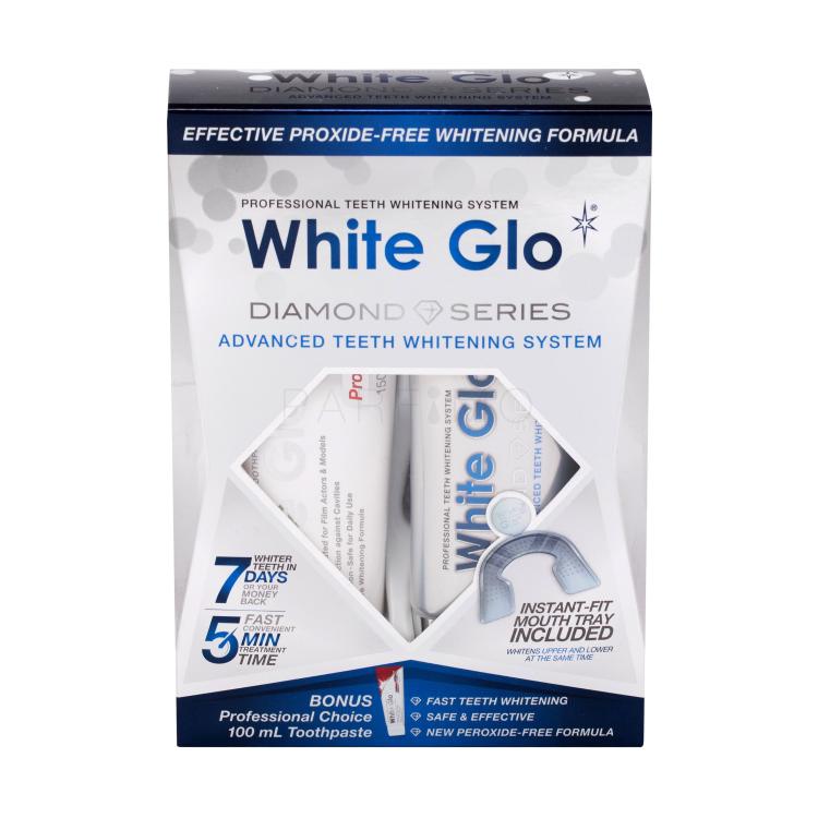 White Glo Diamond Series Advanced teeth Whitening System Geschenkset Whitening Gel 50 ml + Zahnpasta Professional Choice 100 ml