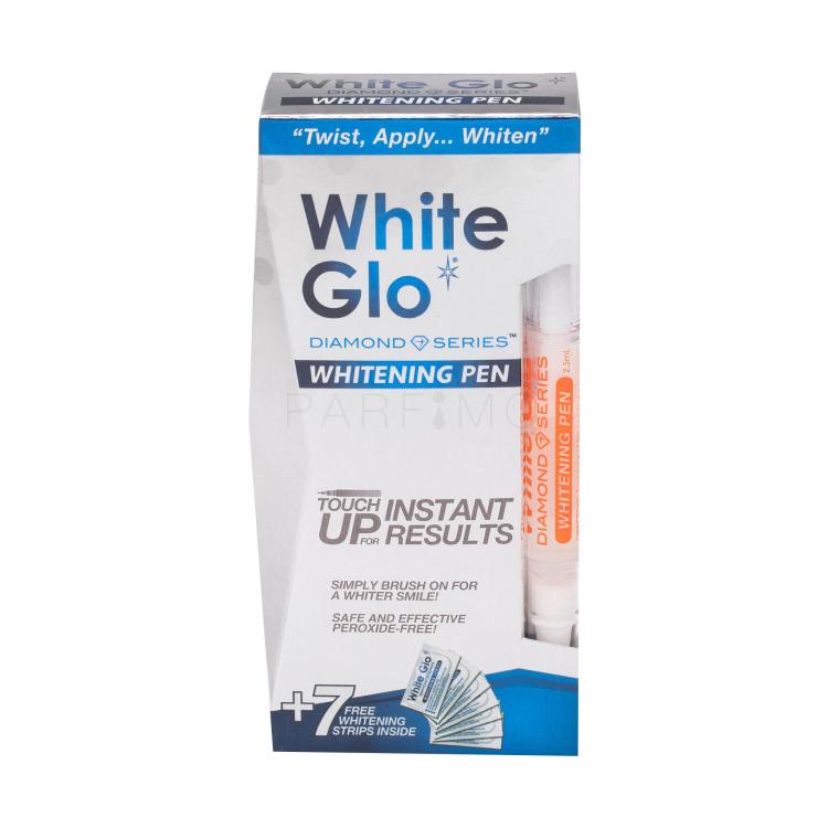 White Glo Diamond Series Whitening Pen Geschenkset Bleaching Stift 2,5 ml + Zahnweiß-Streifen 7 St.