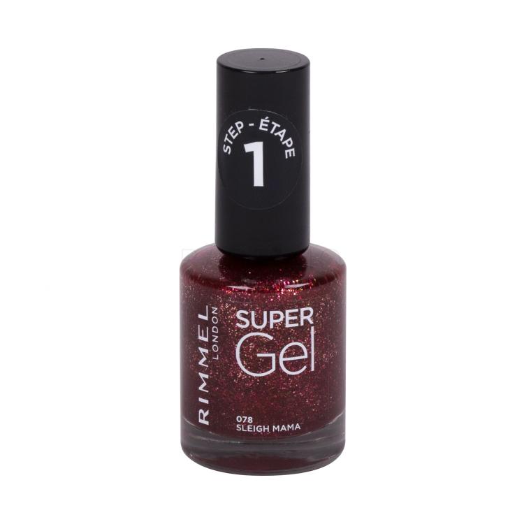 Rimmel London Super Gel STEP1 Nagellack für Frauen 12 ml Farbton  078 Sleigh Mama