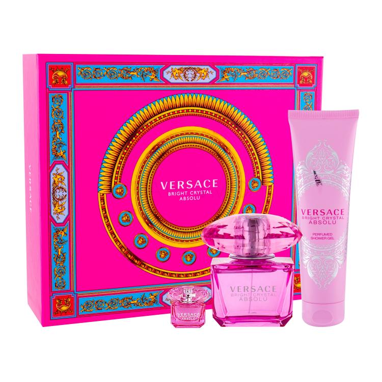 Versace Bright Crystal Absolu Geschenkset Edp 90 ml + Duschgel 150 ml + Edp 5 ml