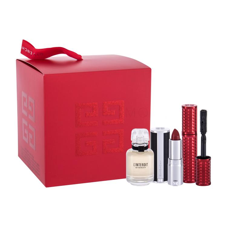 Givenchy L&#039;Interdit Geschenkset Edp 10 ml + Mascara Volume Disturbia 4 g 01 Black + Lippenstift Le Rouge 1,5 g 333