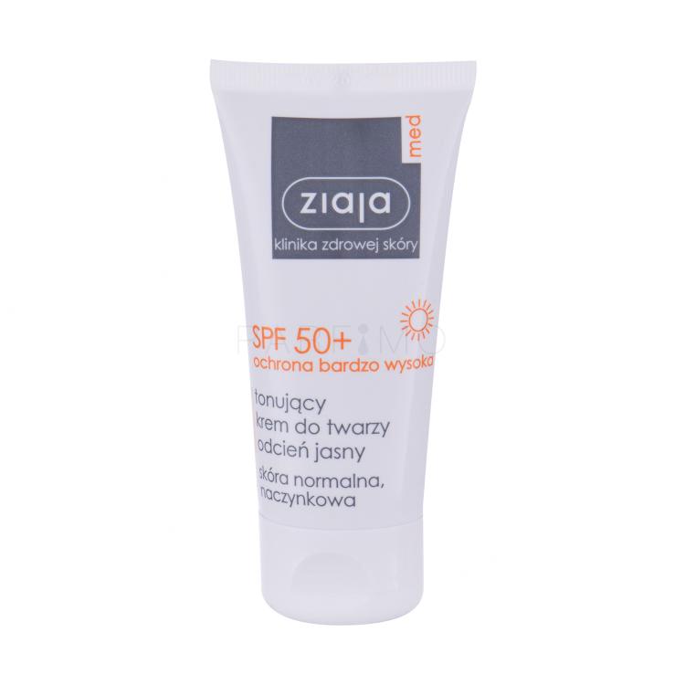 Ziaja Med Protective Tinted SPF50+ Sonnenschutz fürs Gesicht für Frauen 50 ml Farbton  Light