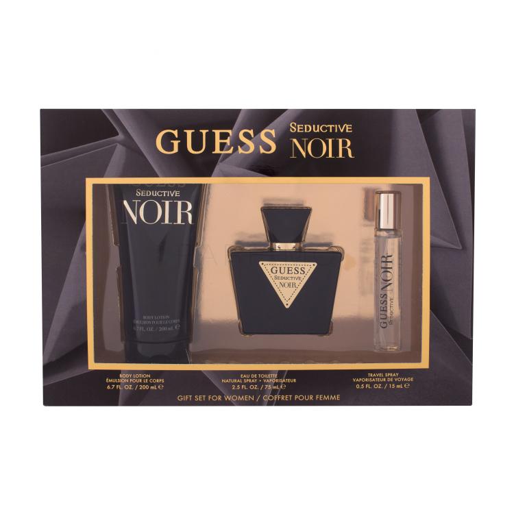 GUESS Seductive Noir Geschenkset Edt 75 ml + Körperlotion 200 ml + Edt 15 ml