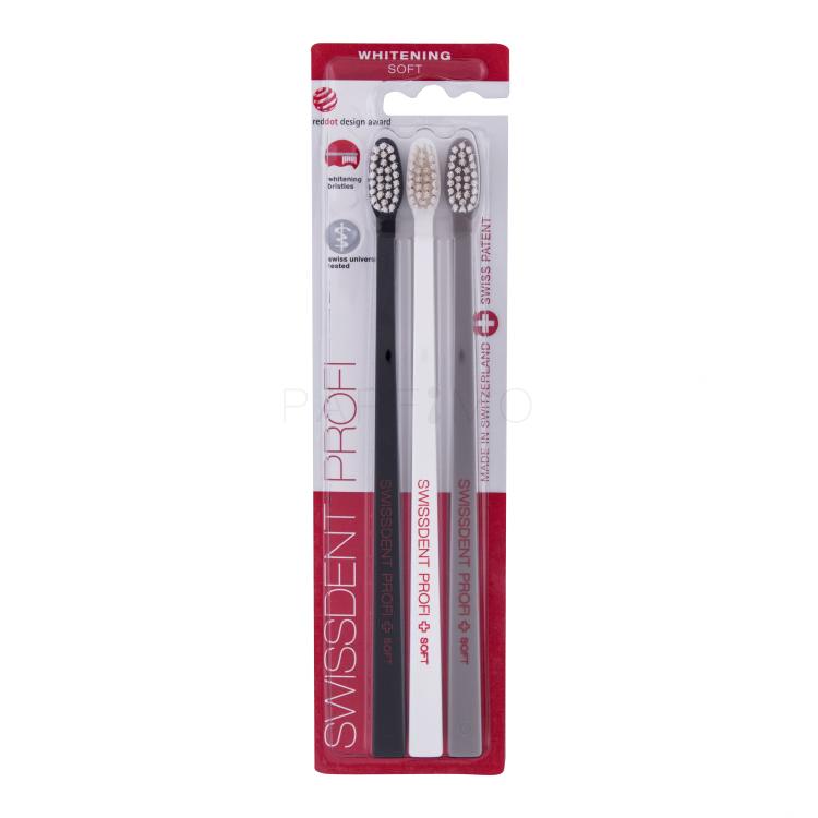 Swissdent Profi Whitening Trio Soft Zahnbürste 3 St. Farbton  Black, White, Grey