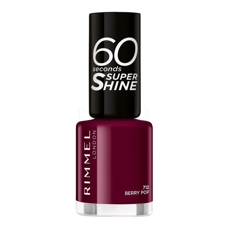 Rimmel London 60 Seconds Super Shine Nagellack für Frauen 8 ml Farbton  712 Berry Pop