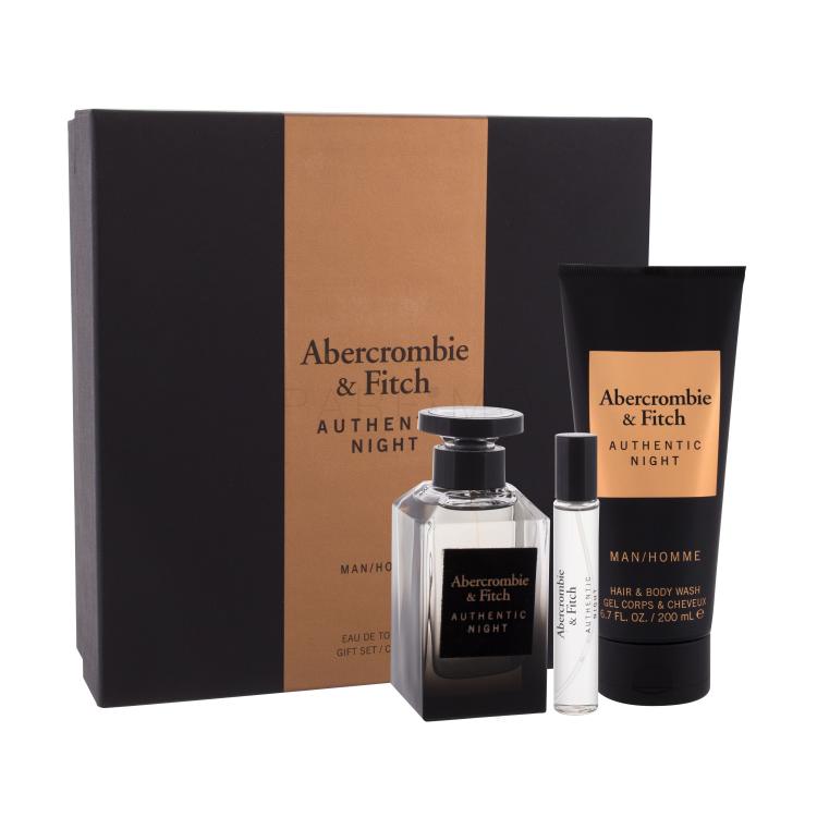 Abercrombie &amp; Fitch Authentic Night Geschenkset Edt 100 ml +  Edt 15 ml + Duschgel 200 ml