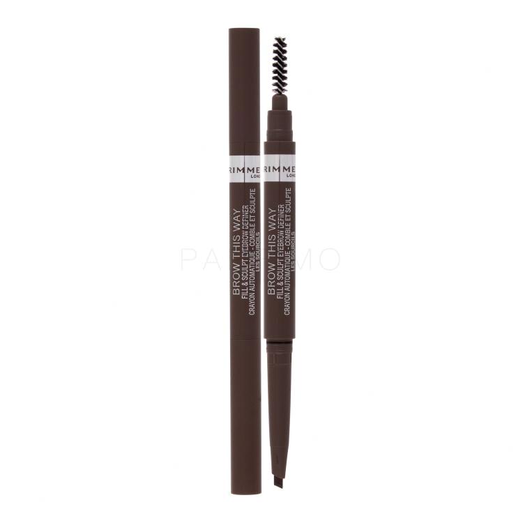 Rimmel London Brow This Way Fill &amp; Sculpt Augenbrauenstift für Frauen 0,25 g Farbton  002 Medium Brown