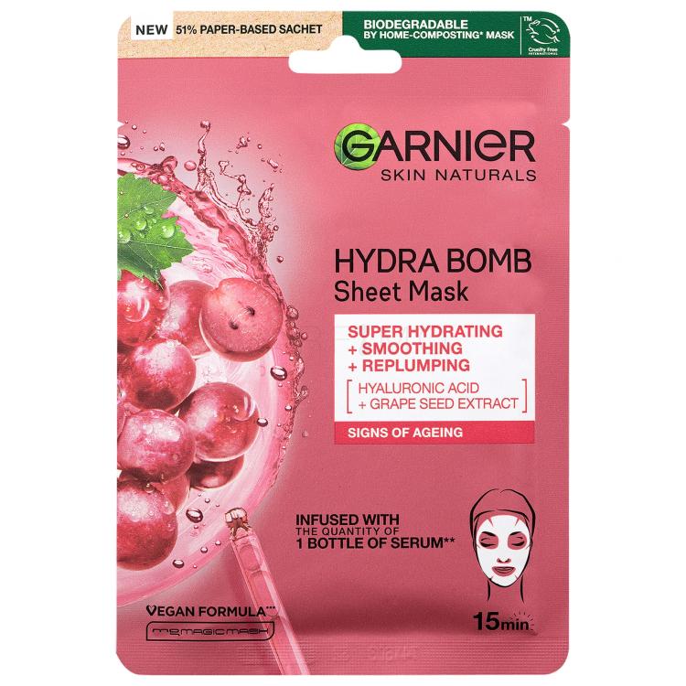 Garnier Skin Naturals Hydra Bomb Natural Origin Grape Seed Extract Gesichtsmaske für Frauen 1 St.