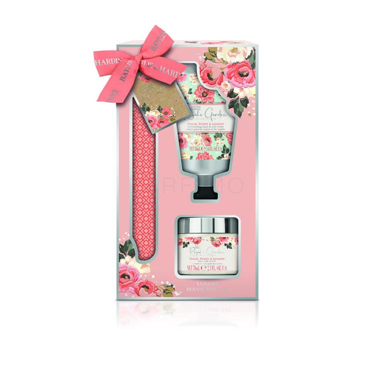 Baylis &amp; Harding Royale Garden Luxury Manicure Set Geschenkset Handcreme Royal Garden Peach Peony &amp; Jasmine 50 ml + Badesalz Royal Garden Peach Peony &amp; Jasmine 70 g + Nagelfeile