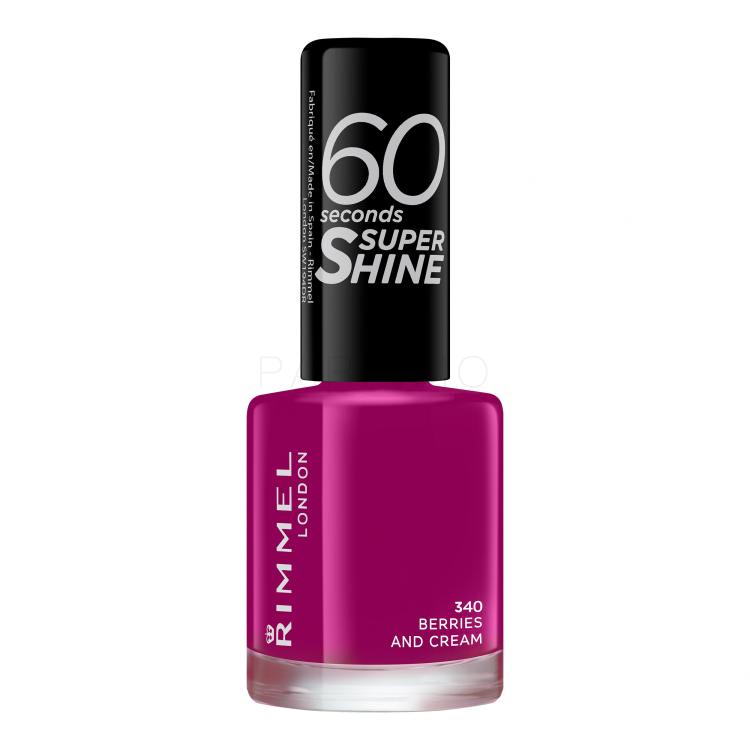 Rimmel London 60 Seconds Super Shine Nagellack für Frauen 8 ml Farbton  340 Berries And Cream