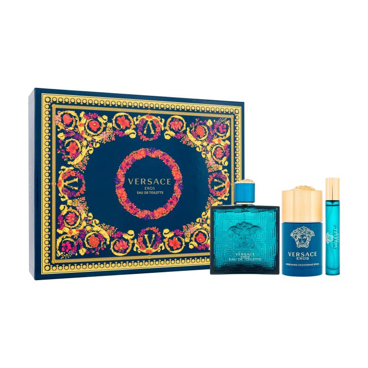 Versace Eros Geschenkset Eau de Toilette 100 ml + Eau de Toilette 10 ml + Deostick 75 ml