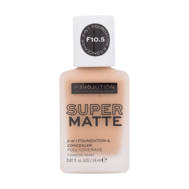 Revolution Relove Super Matte 2 in 1 Foundation &amp; Concealer Foundation für Frauen 24 ml Farbton  F10.5