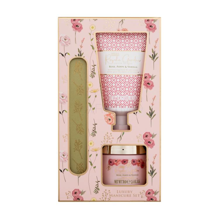 Baylis &amp; Harding Royale Garden Luxury Manicure Set Geschenkset Handcreme Royale Garden Rose, Poppy &amp; Vanilla 50 ml + Mineralsalz Royale Garden Rose, Poppy &amp; Vanilla 70 g + Nagelfeile