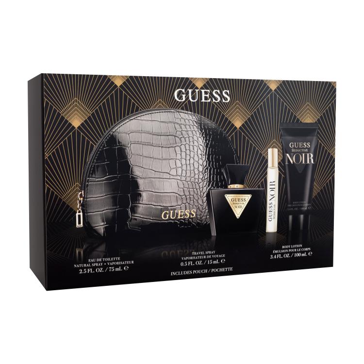 GUESS Seductive Noir Geschenkset Eau de Toilette 75 ml + Körpermilch 100 ml + Eau de Toilette 15 ml + Kosmetiketui