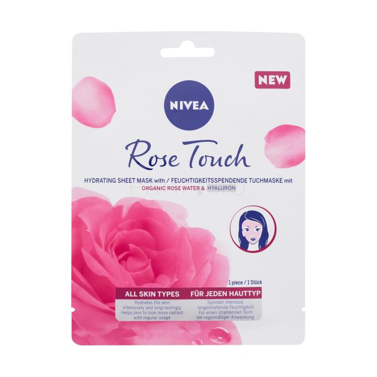 Nivea Rose Touch Hydrating Sheet Mask Gesichtsmaske für Frauen 1 St.