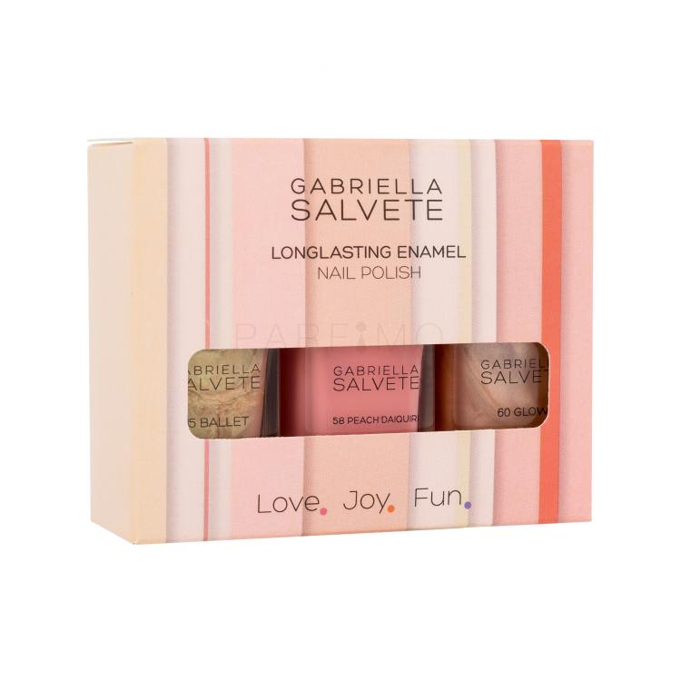 Gabriella Salvete Longlasting Enamel Nail Polish Set Geschenkset Nagellack Longlasting Enamel 11 ml 45 Ballet + Nagellack Longlasting Enamel 11 ml 58 Peach Daiquiri + Nagellack Longlasting Enamel 11 ml 60 Glow