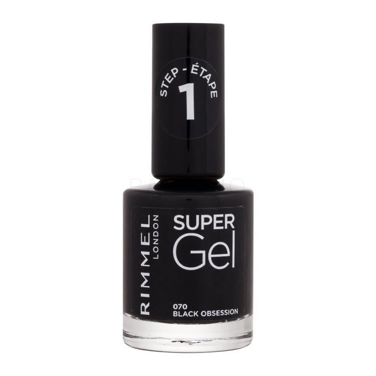 Rimmel London Super Gel STEP1 Nagellack für Frauen 12 ml Farbton  070  Black Obsession