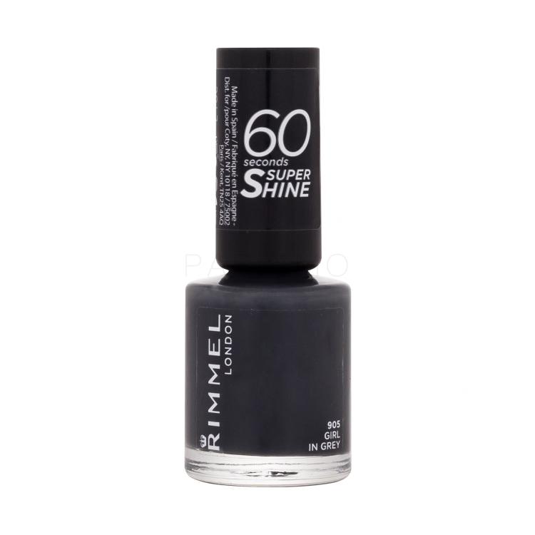 Rimmel London 60 Seconds Super Shine Nagellack für Frauen 8 ml Farbton  905 Girl In Grey