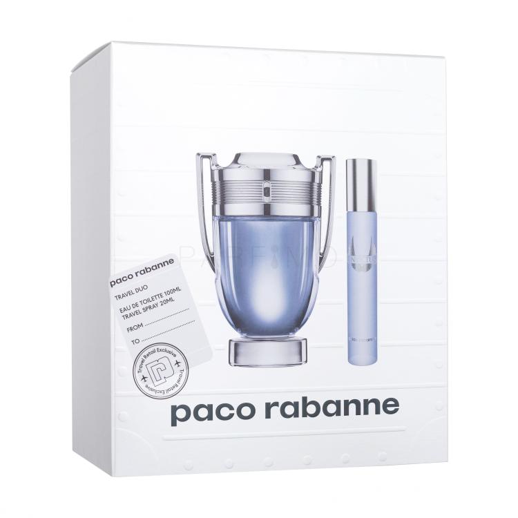 Paco Rabanne Invictus Geschenkset Eau de Toilette 100 ml + Eau de Toilette 20 ml