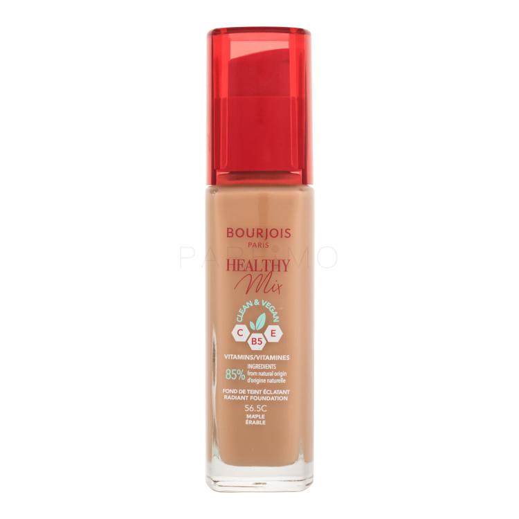 BOURJOIS Paris Healthy Mix Clean &amp; Vegan Radiant Foundation Foundation für Frauen 30 ml Farbton  56,5C Maple